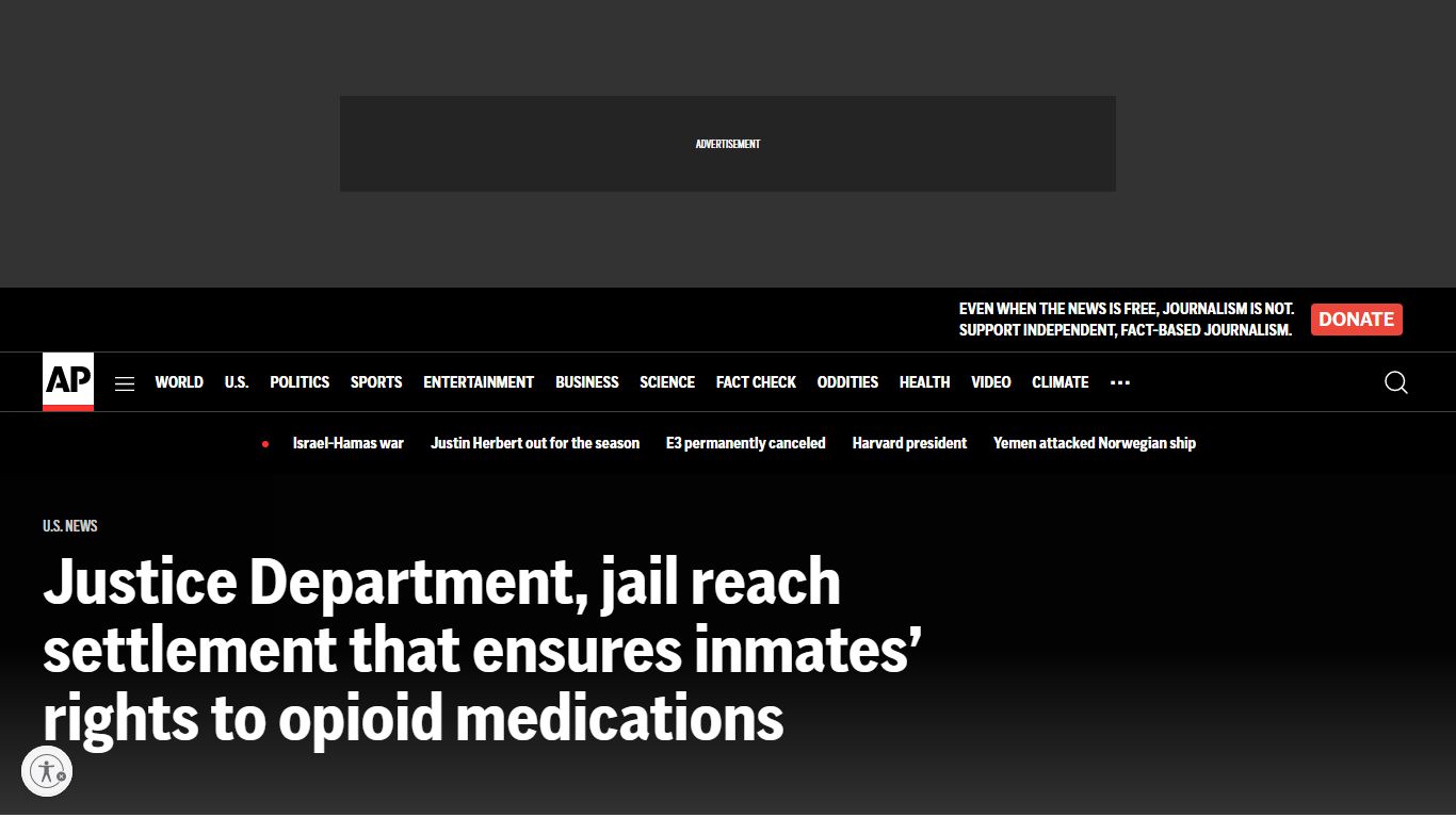 Justice Department, jail reach settlement that ensures inmates' rights ...