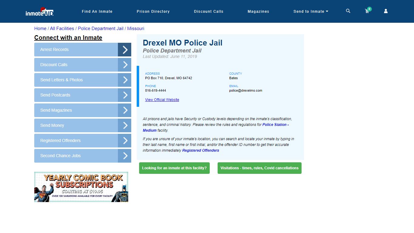 Drexel MO Police Jail & Inmate Search - Drexel, MO